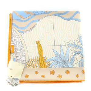 HERMES 始まりの歌 le premier chant シルクスカーフ カレ90 オレンジ