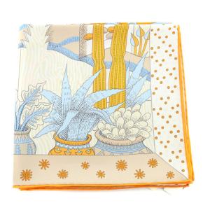 HERMES 始まりの歌 le premier chant シルクスカーフ カレ90 オレンジ