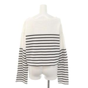 EVERYDAY I LIKE 23SS Cropped Stripe Tシャツ カットソー 長袖 プルオーバー ボーダー コットン 白 ホワイト 黒 ブラック