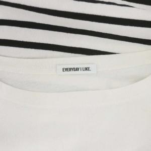 EVERYDAY I LIKE 23SS Cropped Stripe Tシャツ カットソー 長袖 プルオーバー ボーダー コットン 白 ホワイト 黒 ブラック