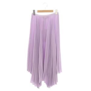 プリーツスカート ロング 0 ラベンダー