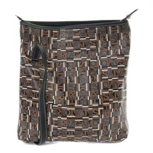 Salvatore Ferragamo PVC総柄 ショルダーバッグ 総柄 茶色 ブラウン 黒 ブラック /SR36