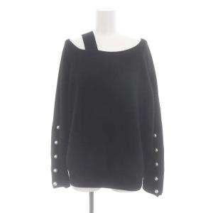 アンゴラパールニットトップ トップス セーター 長袖 36 黒 ブラック