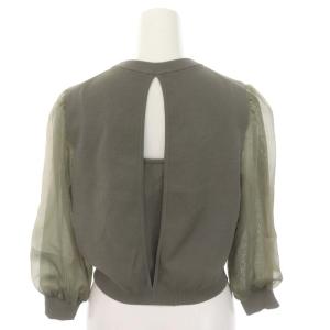 Diagram GRACE CONTINENTAL シアーコンビニット カットソー 七分袖 フレアスカート ロング 36 カーキ