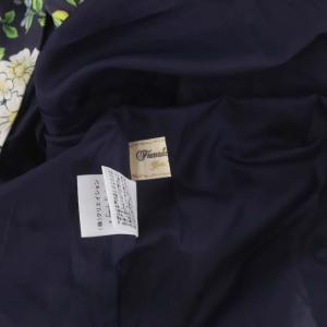 franche lippée 小花柄フレアスカート ロング 3L 紺 ネイビー マルチカラー
