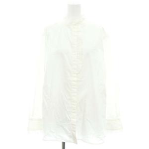 23AW C フリル スタンドカラーシャツ 長袖 38 白 ホワイト