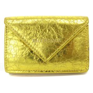 PAPER MINI WALLET ペーパー ウォレット 三つ折り財布 ロゴ ゴールド色 391446 0GT4N 8000