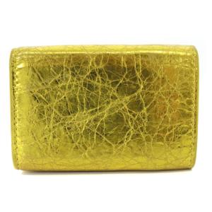 BALENCIAGA PAPER MINI WALLET ペーパー ウォレット 三つ折り財布 ロゴ ゴールド色 391446 0GT4N 8000