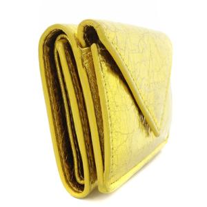 BALENCIAGA PAPER MINI WALLET ペーパー ウォレット 三つ折り財布 ロゴ ゴールド色 391446 0GT4N 8000
