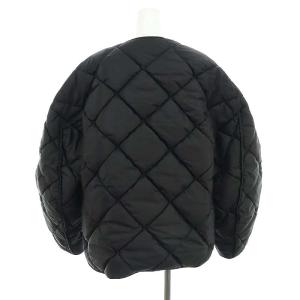 ENFOLD SATIN QUILTED JACKETジャケット キルティング 中綿 ノーカラー 36 ブラック