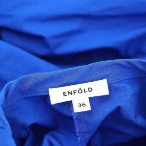 ENFOLD 23SS A-LINE DRESS ワンピース ロング マキシ丈 七分袖 36 ロイヤルブルー
