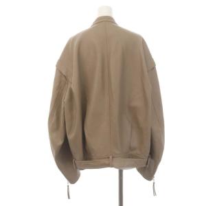 Ameri VINTAGE RETRO FAKE LEATHER JACKET ジャケット フェイクレザー ジップアップ F グレージュ