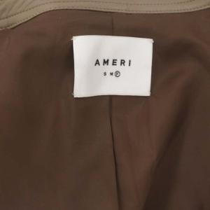 Ameri VINTAGE RETRO FAKE LEATHER JACKET ジャケット フェイクレザー ジップアップ F グレージュ