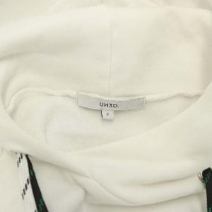 UN3D. アシンメトリーフーディー パーカー プルオーバー 長袖 F 白 ホワイト