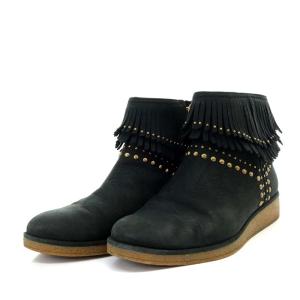 UGG australia アリアンヌ Ariane ブーツ ショート アンクル フリンジ レザー US7 24cm 黒 ブラック 1018638