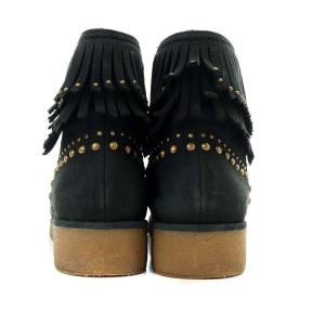 UGG australia アリアンヌ Ariane ブーツ ショート アンクル フリンジ レザー US7 24cm 黒 ブラック 1018638