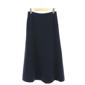 22AW FLARE スカート フレアスカート カシミヤ混 ロング 34 濃紺 ダークネイビー