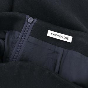 EVERYDAY I LIKE 22AW FLARE スカート フレアスカート カシミヤ混 ロング 34 濃紺 ダークネイビー