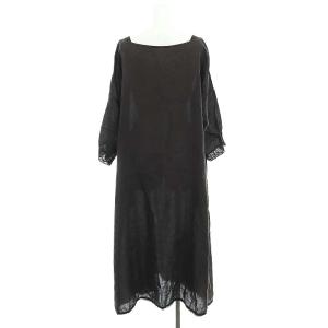 nest Robe リネンロングワンピース Fサイズ スキッパー ブラック nest Robe リネンロングワンピース Fサイズ スキッパー ブラック