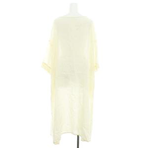nest Robe リネンレース付きワンピース ロング 七分袖 F オフホワイト /DF OS
