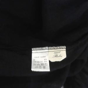 nest Robe リネンペーパー 2WAYワンピース ロング フレンチスリーブ 黒 ブラック