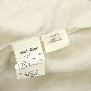 nest Robe リネンドルマンカシュクールワンピース ロング 長袖 F ライトグレー