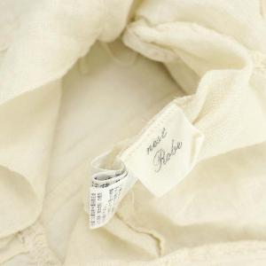 nest Robe リネン フリルギャザー ベスト レース 前開き アイボリー