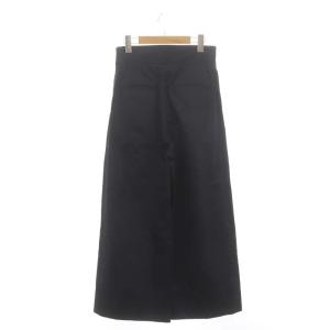 STRASBURGO 金釦付ワイドパンツ タック センタープレス 36 紺 ネイビー