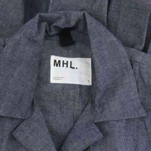 MHL. 23SS DENIM CANVAS 2WAY ワンピース ロング ミモレ丈 長袖 1 インディゴ