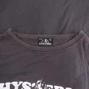 HYSTERIC GLAMOUR SWEET LIFE PARADISE スウェット カットソー チュニック丈 長袖 プリント F チャコールグレー