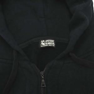 HYSTERIC GLAMOUR THE NEW HYS ビッグパーカー スウェット ジップアップ 長袖 バックプリント 裏起毛 F 黒 ブラック