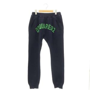 ロゴプリント スウェットパンツ ジョガー イージー XS 紺 緑 ネイビー グリーン