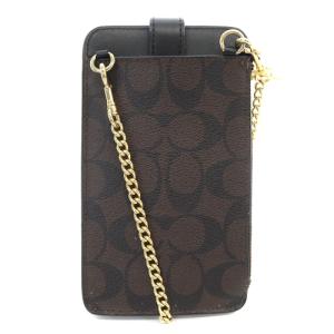 COACH スマホショルダー バッグ 茶色 ブラウン 黒 ブラック C7397