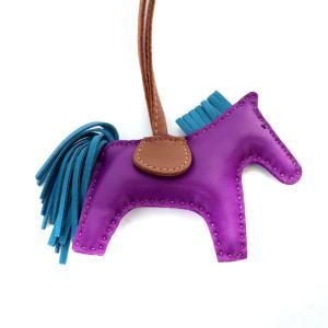 HERMES ロデオ PM チャーム レザー パープル