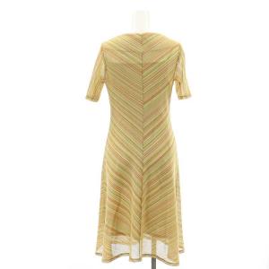 SYBILLA ワンピース ミモレ ロング 半袖 メッシュ インナー付き M マルチカラー