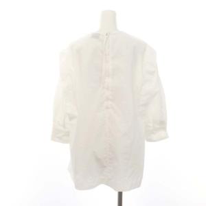 UNITED ARROWS カットジャカードシャツ ブラウス 七分袖 プルオーバー 白 ホワイト