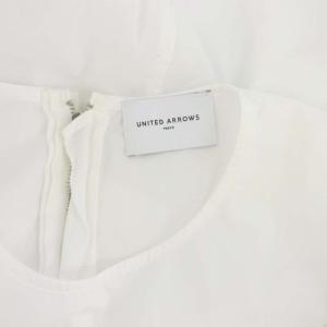 UNITED ARROWS カットジャカードシャツ ブラウス 七分袖 プルオーバー 白 ホワイト