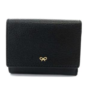ANYA HINDMARCH 142670 Mini Trifold Eyes in Capra 財布 ブラック