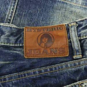 HYSTERIC GLAMOUR スタッズ ダメージ加工 デニムミニスカート 台形 XS 紺 ネイビー