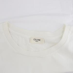 CELINE ロゴエンブロイダリー クルーネックTシャツ S ホワイト 2X351501F
