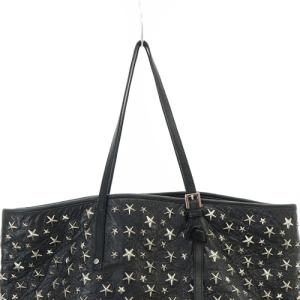 JIMMY CHOO サシャ スタースタッズ トートバッグ ハンドバッグ レザー 黒 ブラック