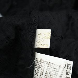 Grace Class テープ刺繍ロングカーディガン 長袖 シアー レース 36 黒 ブラック