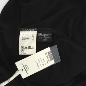 Diagram GRACE CONTINENTAL フリンジチュールトップ カットソー Tシャツ 七分袖 36 黒 ブラック