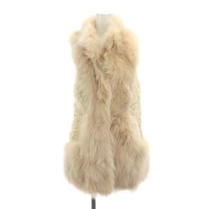 フォックス ラムファー ベスト 前開き 総裏地 36 ベージュ