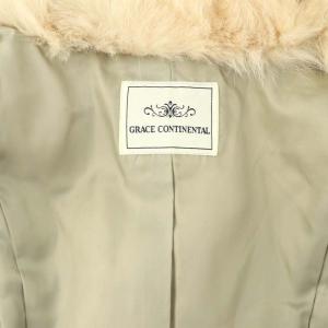 GRACE CONTINENTAL フォックス ラムファー ベスト 前開き 総裏地 36 ベージュ