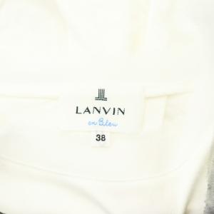 LANVIN en Bleu ビジューリボン装飾Tシャツ カットソー 半袖 38 M 白 ホワイト