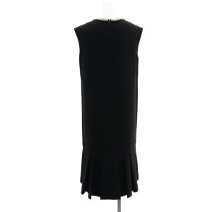 Grace Class リボンネックレスビジュードレス ノースリーブ ロング 36 黒 ブラック