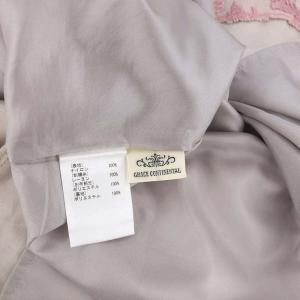 GRACE CONTINENTAL 刺繍マーメイドワンピース ロング ミモレ 七分袖 Vネック レース 38 ピンク ライトベージュ