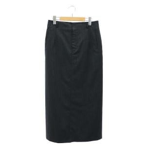 アパルトモン 23AW ストライプロングスカート マキシ丈 バックスリット 34 ダークグレー /MI
