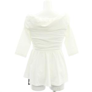 BORDERS at BALCONY 24SS OFF SHOULDER TOP トップス カットソー 五分袖 プルオーバー オフショルダー 36 S 白 ホワイト